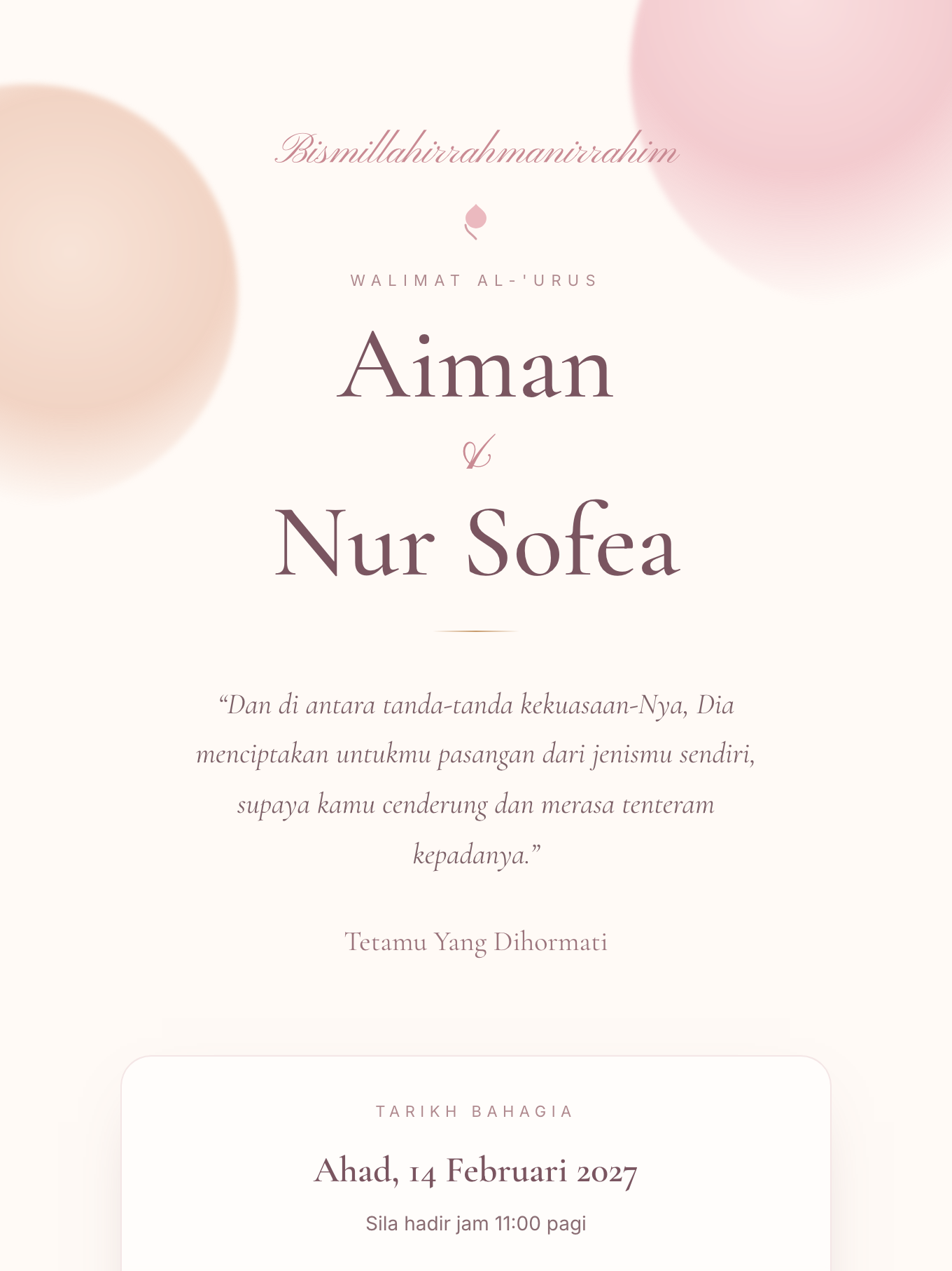 Bunga Peoni invitation card design