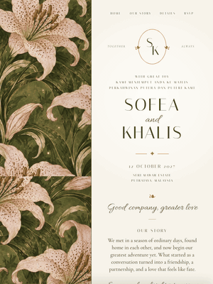 3D digital wedding card — the Lili Emas design (Paralaks)